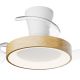 Lustre cu ventilator - Lustra LED cu ventilator palete retractabile NISEKO XS alb/ lemn