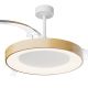 Lustre cu ventilator - Lustra LED cu ventilator palete retractabile NISEKO L alb/ lemn