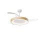 Lustre cu ventilator - Lustra LED cu ventilator palete retractabile NISEKO L alb/ lemn