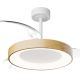 Lustre cu ventilator - Lustra LED cu ventilator palete retractabile NISEKO M alb/ lemn
