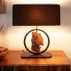 Veioze - Veioza, Lampa de masa lemn, abajur negru ELEMENTS 60cm
