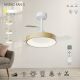Lustre cu ventilator - Lustra LED cu ventilator palete retractabile NISEKO S alb/ lemn