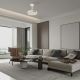 Lustre cu ventilator - Lustra LED cu ventilator palete retractabile NISEKO S alb/ lemn
