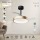 Lustre cu ventilator - Lustra LED cu ventilator palete retractabile NISEKO S negru/ auriu