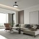 Lustre cu ventilator - Lustra LED cu ventilator palete retractabile NISEKO S negru