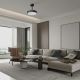 Lustre cu ventilator - Lustra LED cu ventilator palete retractabile NISEKO S negru