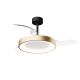 Lustre cu ventilator - Lustra LED cu ventilator palete retractabile NISEKO M negru/ auriu