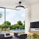 Lustre cu ventilator - Lustra LED cu ventilator palete retractabile NISEKO M negru