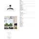 Lustre cu ventilator - Lustra LED cu ventilator palete retractabile NISEKO M negru