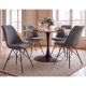 Seturi scaune, HoReCa - Set 4 scaune moderne Scandinavia tesatura structurata gri
