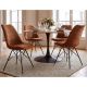 Seturi scaune, HoReCa - Set 4 scaune moderne Scandinavia tesatura structurata maro