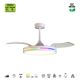 Lustre cu ventilator - Lustra LED RGB cu ventilator palete retractabile RAFAGA alb 2700K-6500K