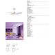 Lustre cu ventilator - Lustra LED RGB cu ventilator palete retractabile RAFAGA alb 2700K-6500K