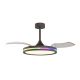 Lustre cu ventilator - Lustra LED RGB cu ventilator palete retractabile RAFAGA negru 2700K-6500K