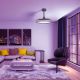Lustre cu ventilator - Lustra LED RGB cu ventilator palete retractabile RAFAGA negru 2700K-6500K