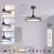 Lustre cu ventilator - Lustra LED RGB cu ventilator palete retractabile RAFAGA negru 2700K-6500K