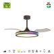 Lustre cu ventilator - Lustra LED RGB cu ventilator palete retractabile RAFAGA negru 2700K-6500K