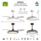 Lustre cu ventilator - Lustra LED RGB cu ventilator palete retractabile RAFAGA negru 2700K-6500K