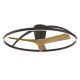 Lustre cu ventilator - Lustra LED cu ventilator si telecomanda NEPAL II L negru/lemn
