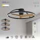 Lustre cu ventilator - Lustra LED cu ventilator si telecomanda NEPAL II L negru/lemn
