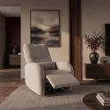 Fotoliu cinema PRIORITY greige, pivotant, functia electrica relax, port USB