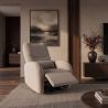 Fotoliu cinema PRIORITY greige, pivotant, functia electrica relax, port USB