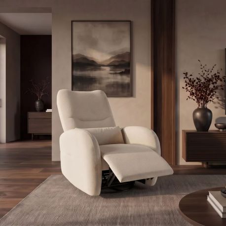 Fotolii - Fotoliu cinema PRIORITY bej, pivotant, functia electrica relax, port USB