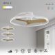 Lustre cu ventilator - Lustra LED cu ventilator si telecomanda NEPAL II M alb/lemn