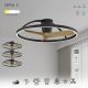 Lustre cu ventilator - Lustra LED cu ventilator si telecomanda NEPAL II M negru/lemn