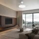 Lustre cu ventilator - Lustra LED cu ventilator palete retractabile SLIM M alb