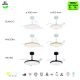 Lustre cu ventilator - Lustra LED cu ventilator palete retractabile SLIM M alb