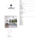 Lustre cu ventilator - Lustra LED cu ventilator palete retractabile SLIM M negru