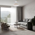 Lustra LED cu ventilator palete retractabile SLIM S alb/lemn