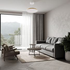 Lustre cu ventilator - Lustra LED cu ventilator palete retractabile SLIM S alb/lemn