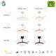 Lustre cu ventilator - Lustra LED cu ventilator palete retractabile SLIM S alb/lemn