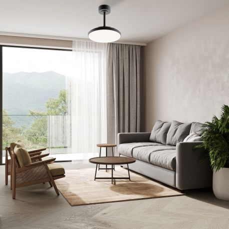 Lustre cu ventilator - Lustra LED cu ventilator palete retractabile SLIM XL negru