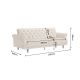 Canapele - Canapea extensibila, Catifea Vogue champagne beige, Maison Belle Affaire 220cm