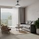 Lustre cu ventilator - Lustra LED cu ventilator palete retractabile SLIM XL negru