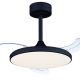 Lustre cu ventilator - Lustra LED cu ventilator palete retractabile SLIM XL negru