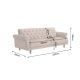 Canapele - Canapea extensibila, Catifea Vogue greige, Maison Belle Affaire 220cm