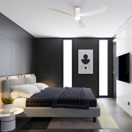 Lustre cu ventilator - Lustra LED cu ventilator si telecomanda NEMO L alb