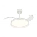 Lustra LED cu ventilator palete retractabile GLASS S alb