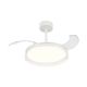 Lustra LED cu ventilator palete retractabile GLASS S alb