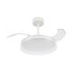 Lustre cu ventilator - Lustra LED cu ventilator palete retractabile GLASS S alb