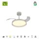 Lustre cu ventilator - Lustra LED cu ventilator palete retractabile GLASS S alb