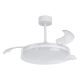 Lustre cu ventilator - Lustra LED cu ventilator palete retractabile GLASS S transparent