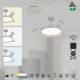 Lustre cu ventilator - Lustra LED cu ventilator palete retractabile GLASS S transparent