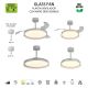 Lustre cu ventilator - Lustra LED cu ventilator palete retractabile GLASS S transparent