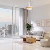 Lustra LED cu ventilator palete retractabile Coin Fan Mini lemn