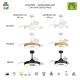 Lustre cu ventilator - Lustra LED cu ventilator palete retractabile Coin Fan Mini lemn